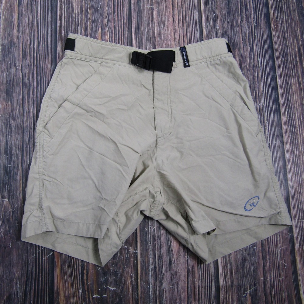 Cloudveil Mens Small 30 Beige‎ Nylon Chino Shorts Lined Adjustable Waist Travel